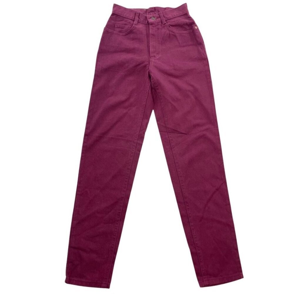 NWT Junior Vintage Lee Rider Jeans 90s Regular Fit Taper Leg Port Wine Red Denim